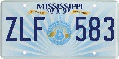 MS license plate ZLF583