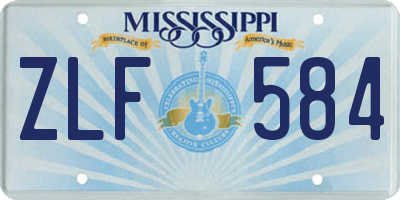 MS license plate ZLF584