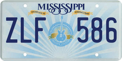 MS license plate ZLF586
