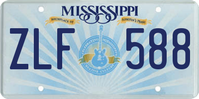 MS license plate ZLF588