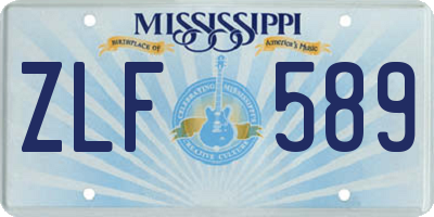 MS license plate ZLF589
