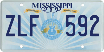 MS license plate ZLF592
