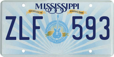MS license plate ZLF593