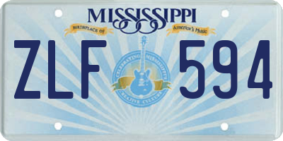 MS license plate ZLF594