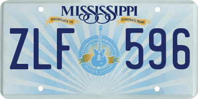 MS license plate ZLF596