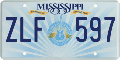 MS license plate ZLF597