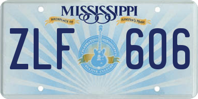 MS license plate ZLF606