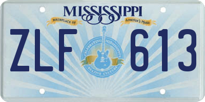 MS license plate ZLF613