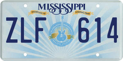 MS license plate ZLF614