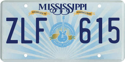 MS license plate ZLF615
