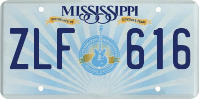 MS license plate ZLF616