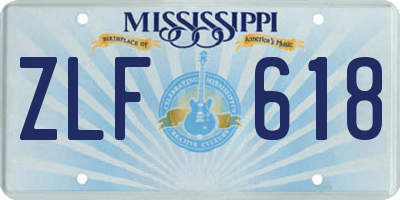 MS license plate ZLF618