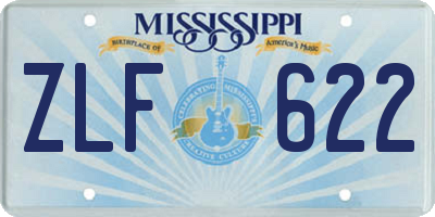 MS license plate ZLF622
