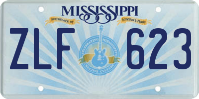 MS license plate ZLF623