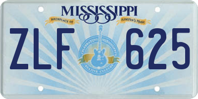 MS license plate ZLF625