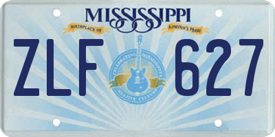 MS license plate ZLF627