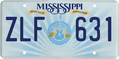MS license plate ZLF631