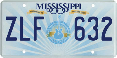 MS license plate ZLF632