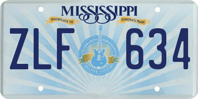 MS license plate ZLF634