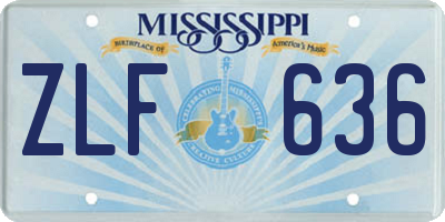 MS license plate ZLF636