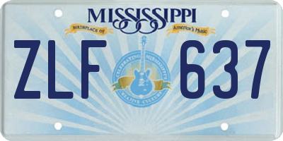 MS license plate ZLF637