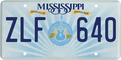 MS license plate ZLF640