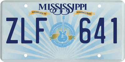 MS license plate ZLF641
