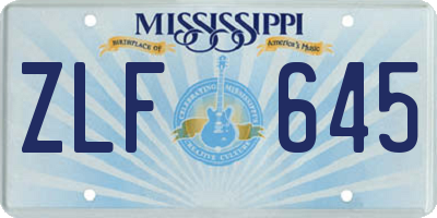 MS license plate ZLF645