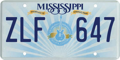 MS license plate ZLF647