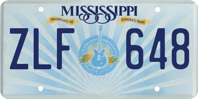 MS license plate ZLF648