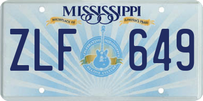 MS license plate ZLF649