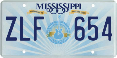 MS license plate ZLF654