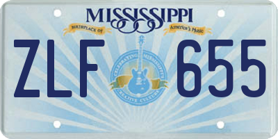MS license plate ZLF655