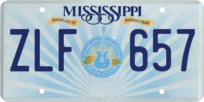 MS license plate ZLF657