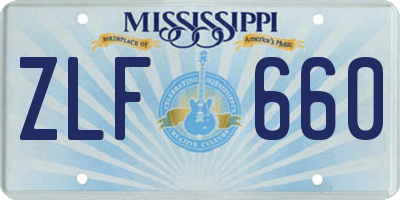 MS license plate ZLF660