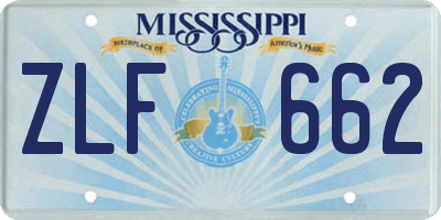 MS license plate ZLF662