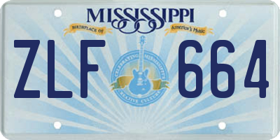MS license plate ZLF664