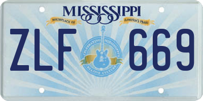 MS license plate ZLF669