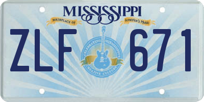 MS license plate ZLF671
