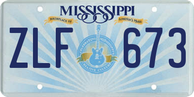 MS license plate ZLF673