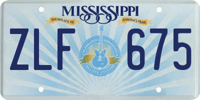 MS license plate ZLF675