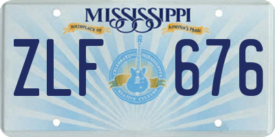 MS license plate ZLF676