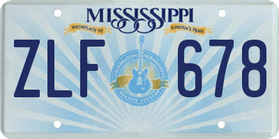 MS license plate ZLF678
