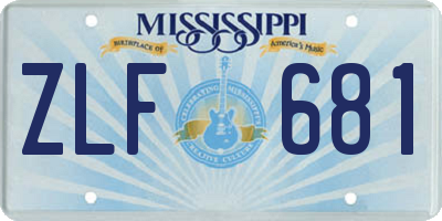 MS license plate ZLF681