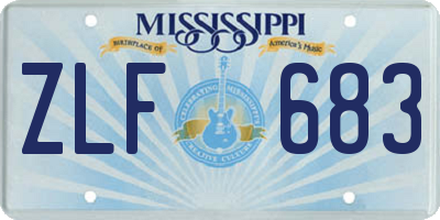 MS license plate ZLF683