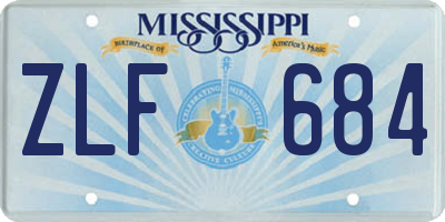 MS license plate ZLF684
