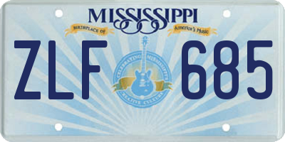 MS license plate ZLF685