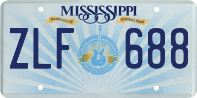 MS license plate ZLF688