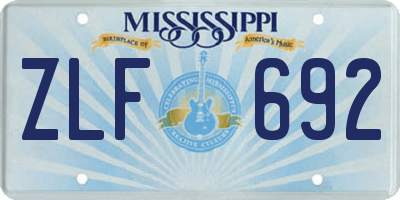 MS license plate ZLF692