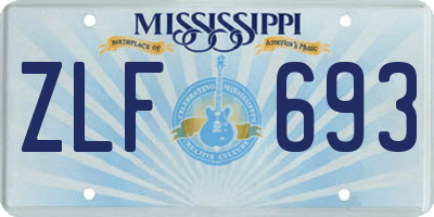 MS license plate ZLF693